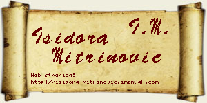 Isidora Mitrinović vizit kartica